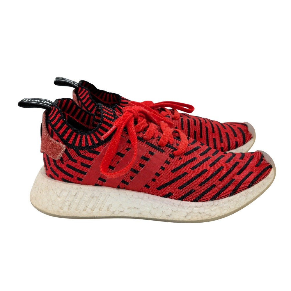Adidas NMD R2 Primeknit Red Black Glitch Camo Sneakers BB2910 Mens‎ 6 Womens 7.5